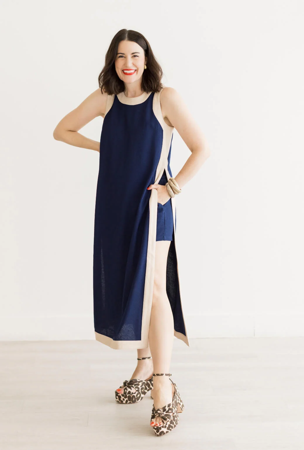 Buru x Val Bermuda Set - Navy & Taupe - Image 5