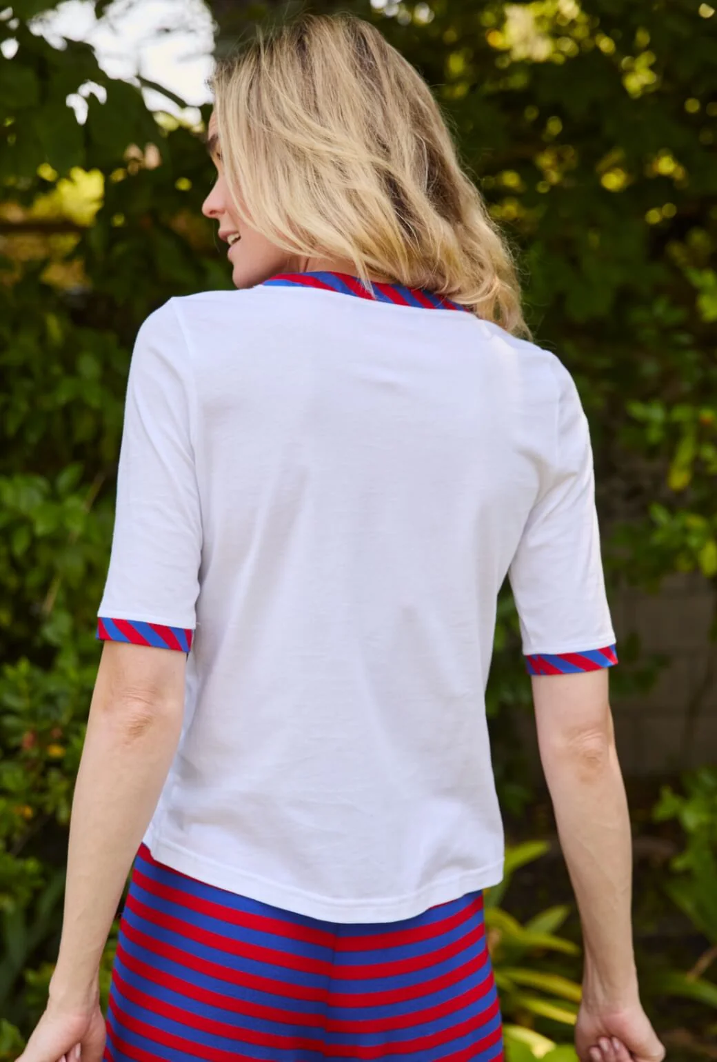 Contrast Tee - Blue & Red Stripe - Image 3