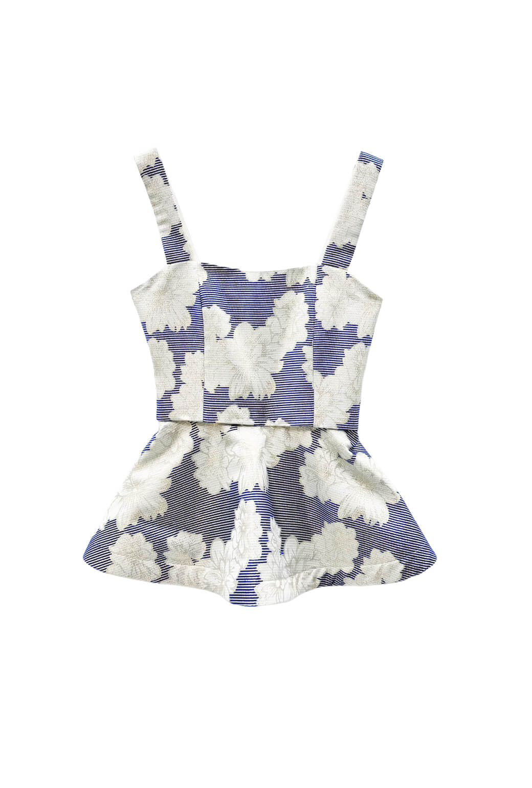 The Peplum Bustier -Navy Floral Brocade - Image 5