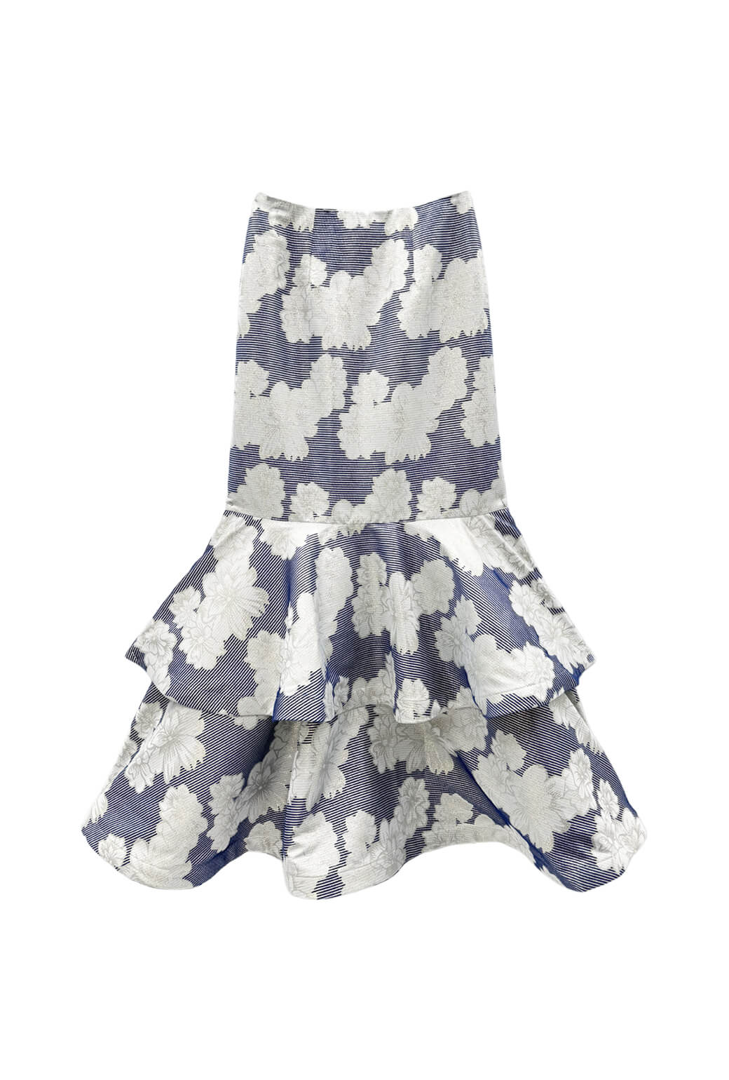 Buru x Val Trumpet Teagan - Navy Floral Brocade - Image 3