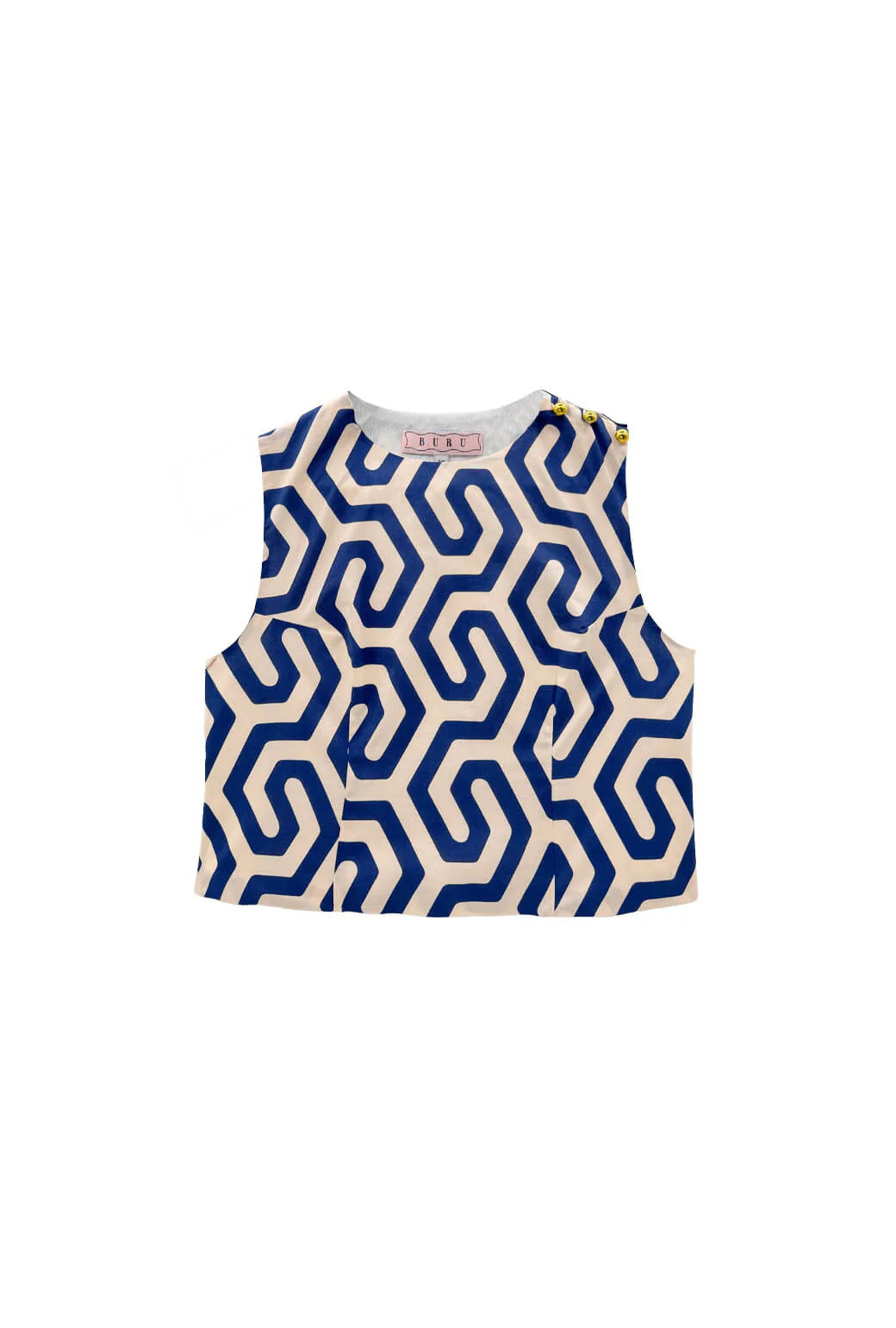 Button Box Top - Blue Geo - Image 2