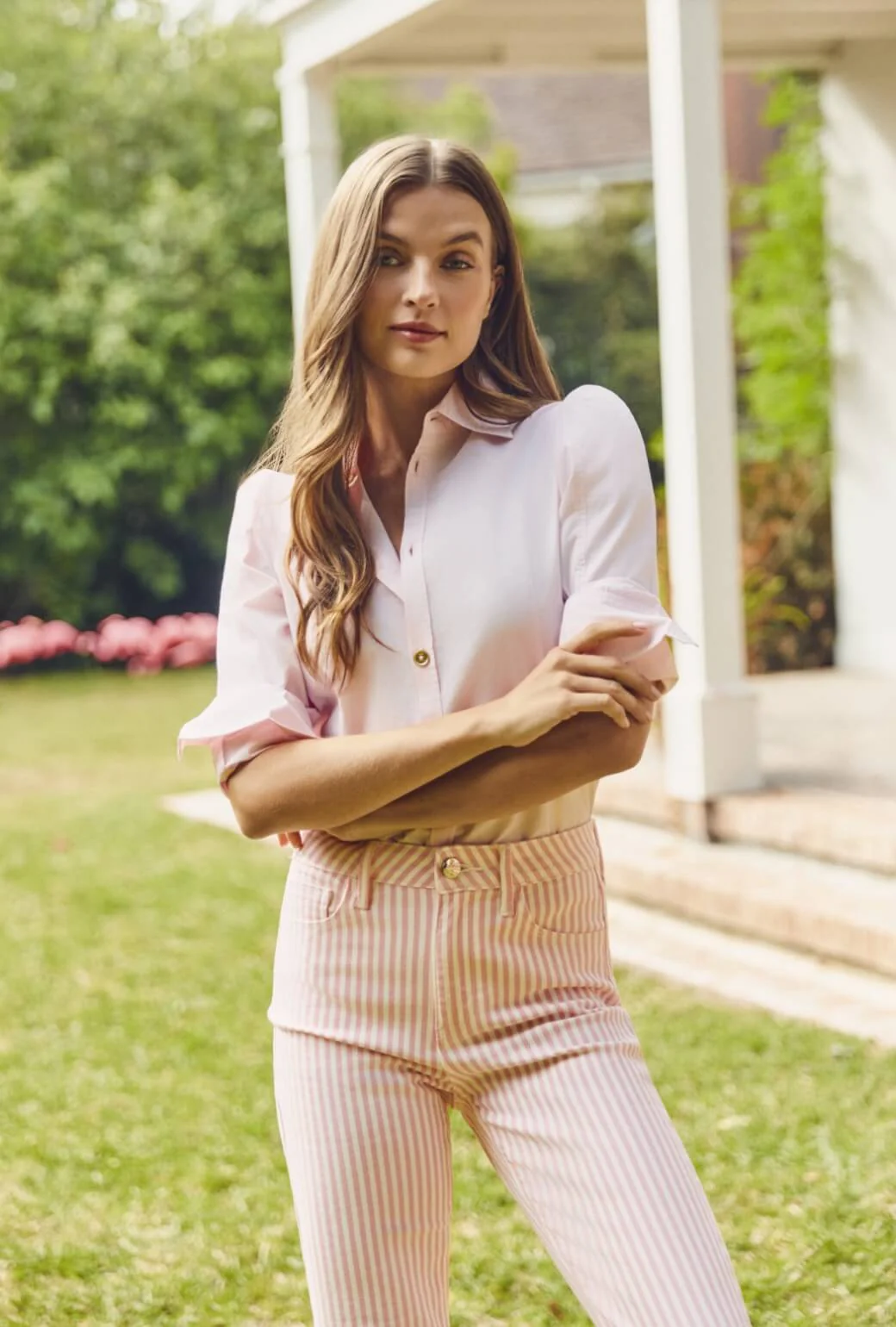 Cropped Flares - Pink Stripe - Image 3