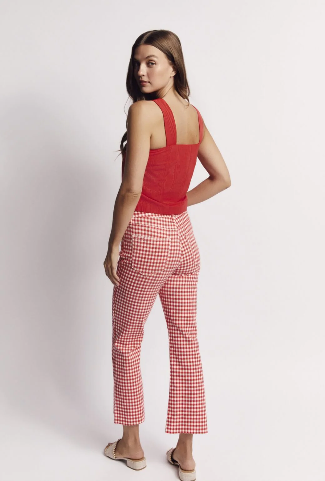Cropped Flares - Red Gingham - Image 5