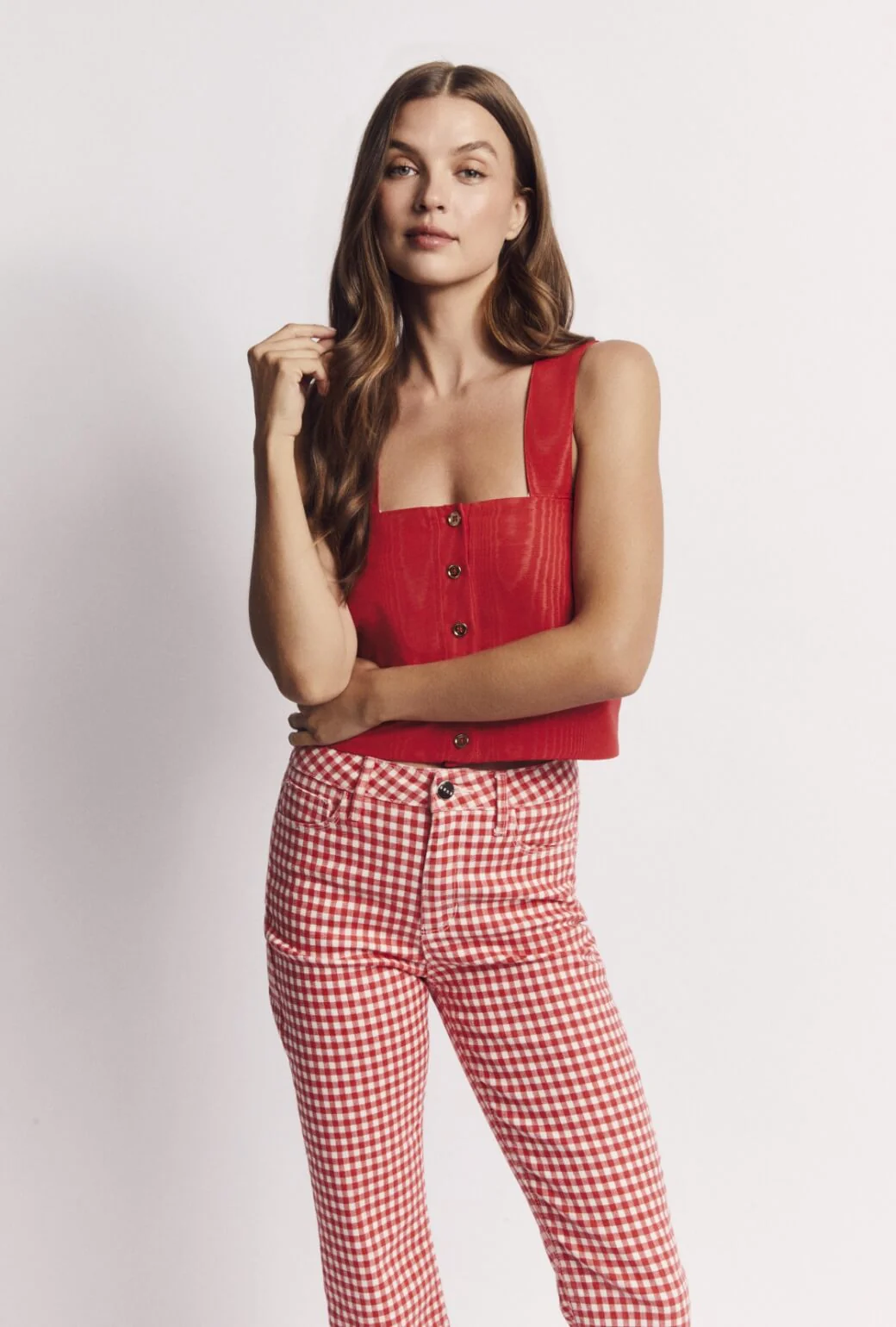 Cropped Flares - Red Gingham - Image 6