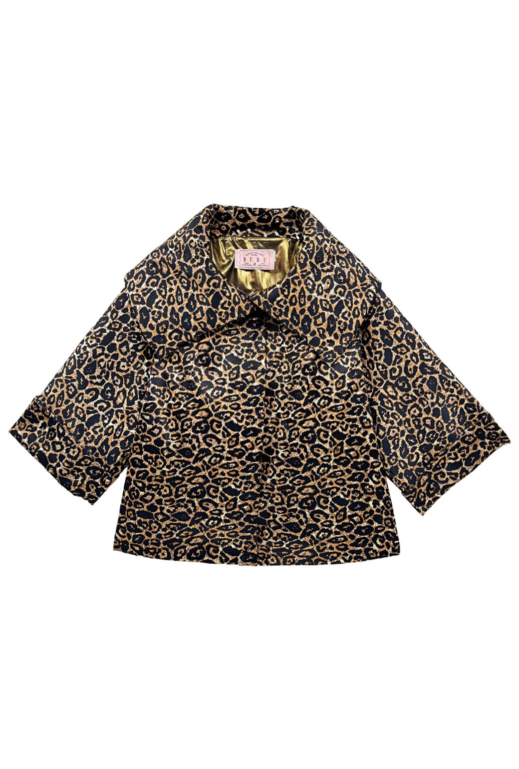 Cropped Grace Coat - Leopard Print Lurex - Image 3
