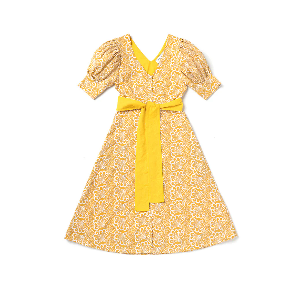 Deep V Day Gown - MIDI - Marigold Embroidery - Image 16