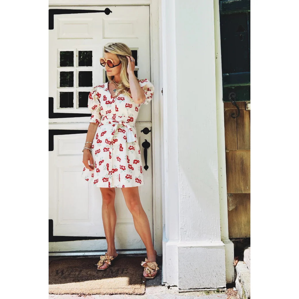 Deep V Day Gown - MINI - Rouge Fleur - Image 7