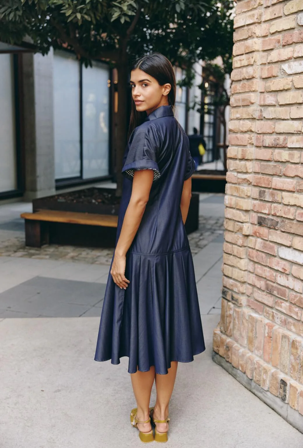 Drop Waist Day Gown - Dark Chambray - Image 5