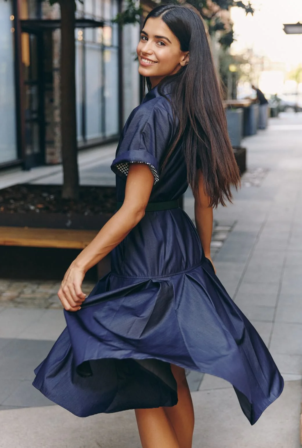 Drop Waist Day Gown - Dark Chambray - Image 6