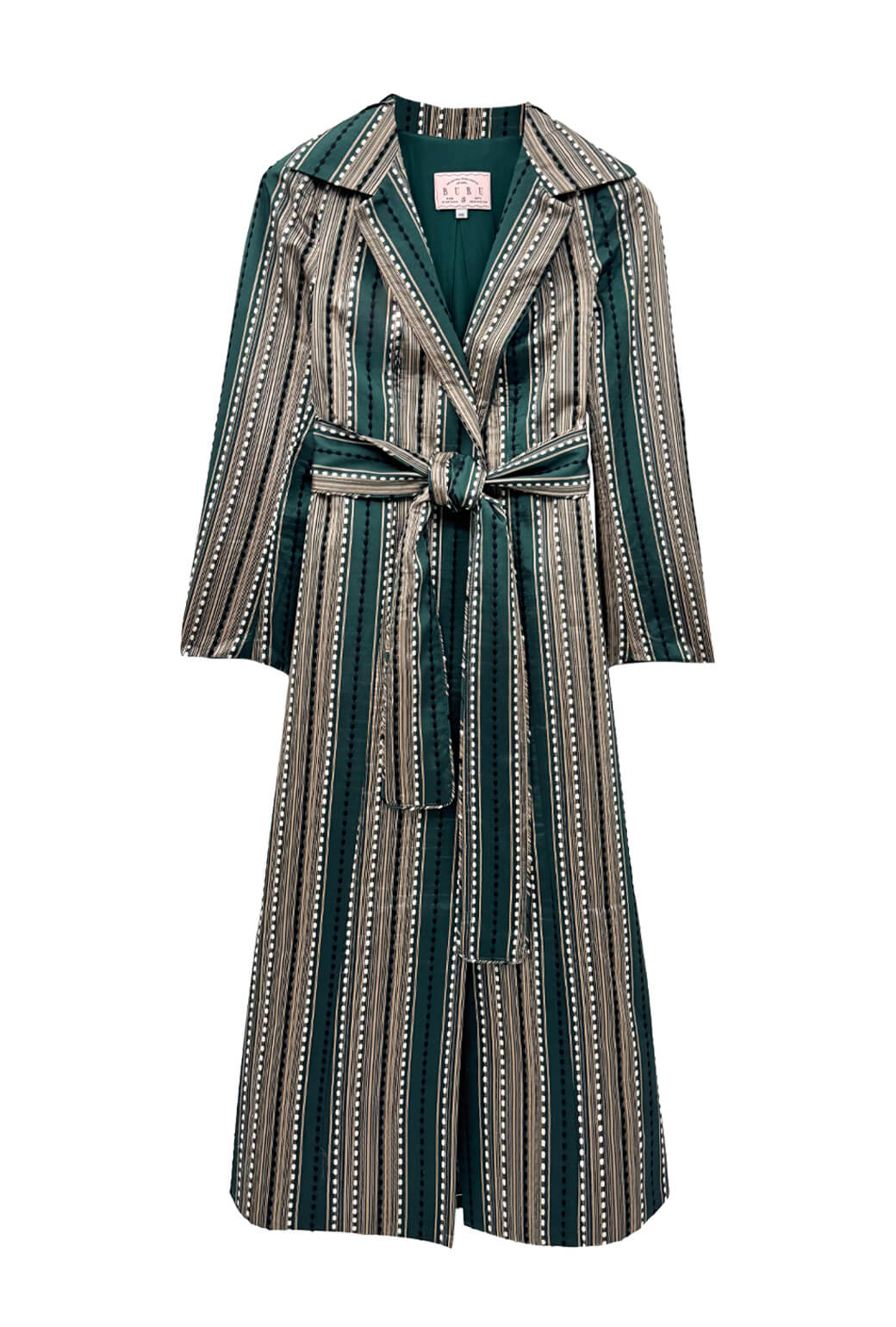 Evening Coat - Green Embroidered Silk - Image 3