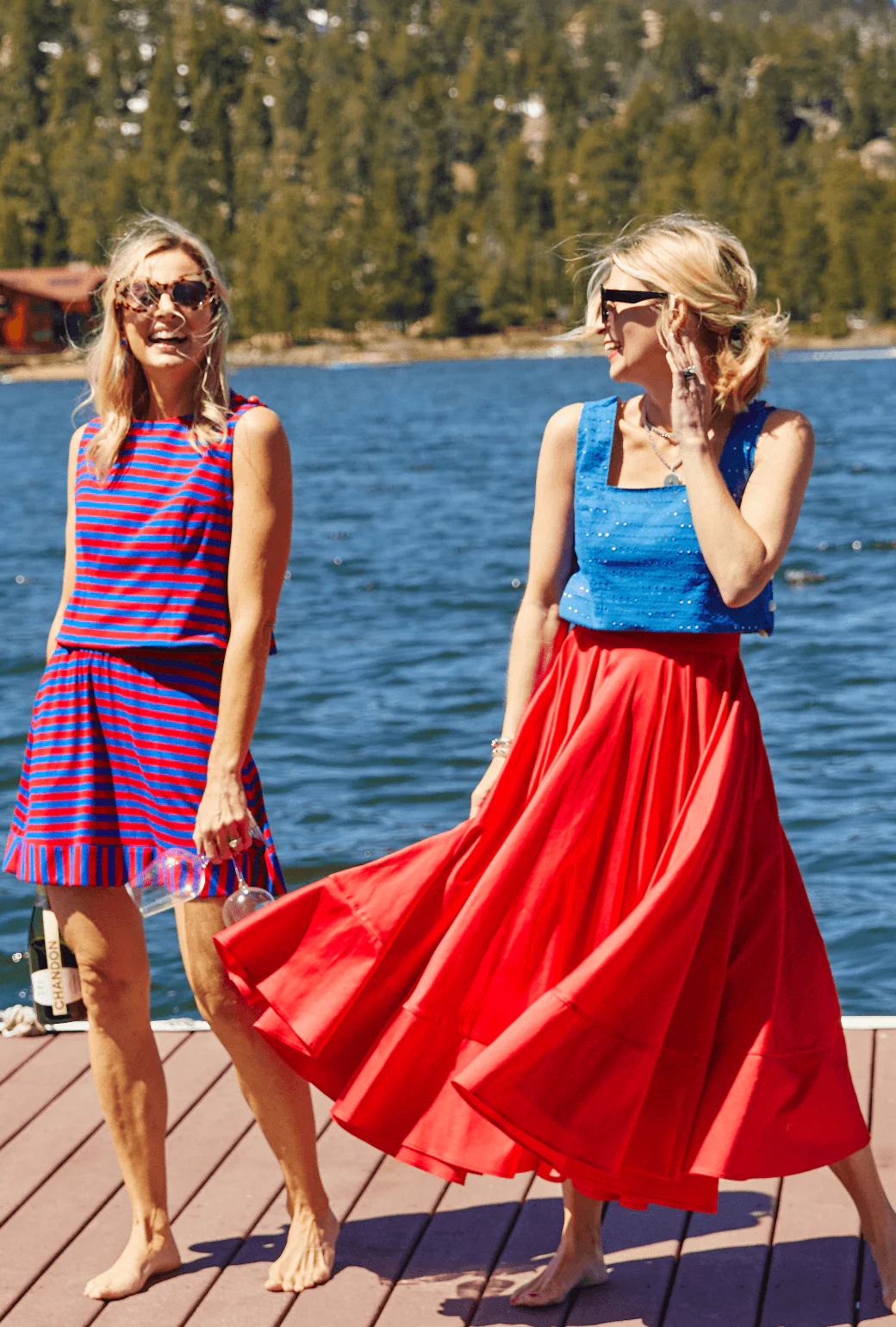 Everyday MINI Skirt  - Red & Blue Stripe - Image 5