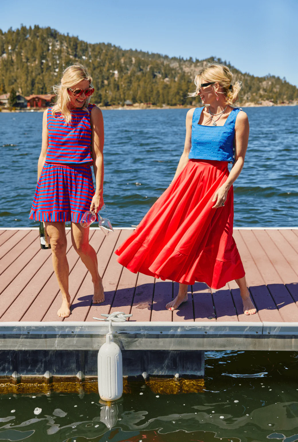 Everyday MINI Skirt  - Red & Blue Stripe - Image 6