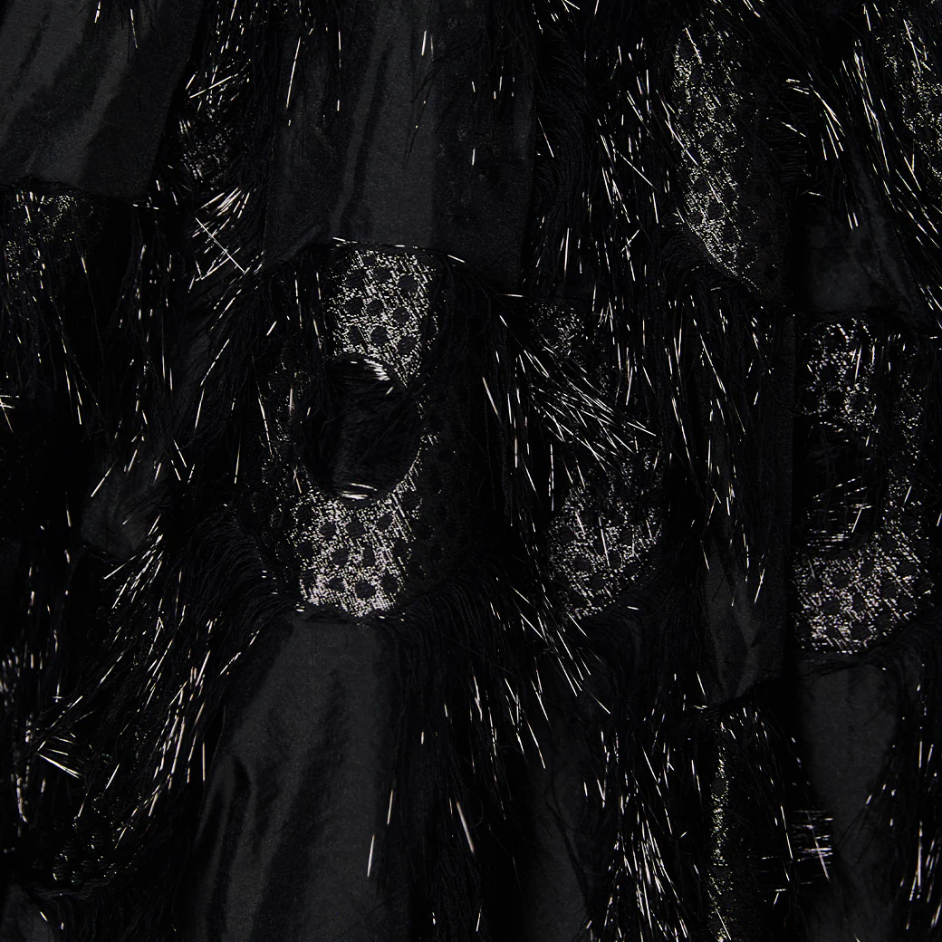 Eyelash Elastic Waist Skirt - Black - Image 9
