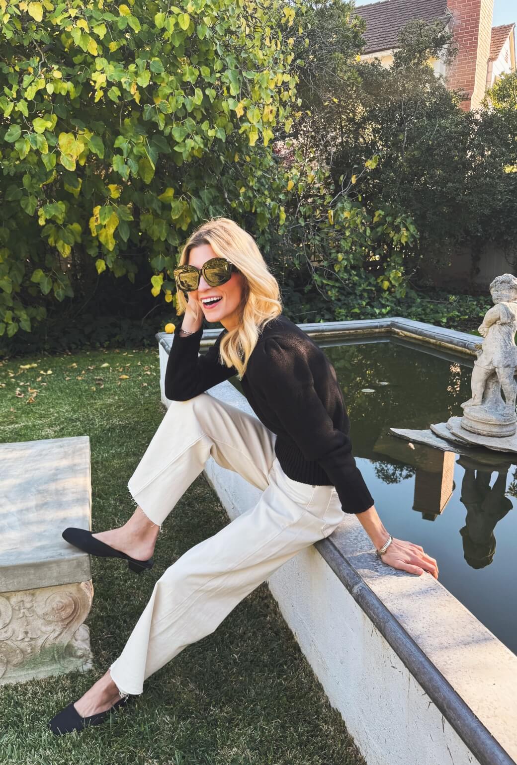 Wide Leg Jeans - Ivory - Image 4