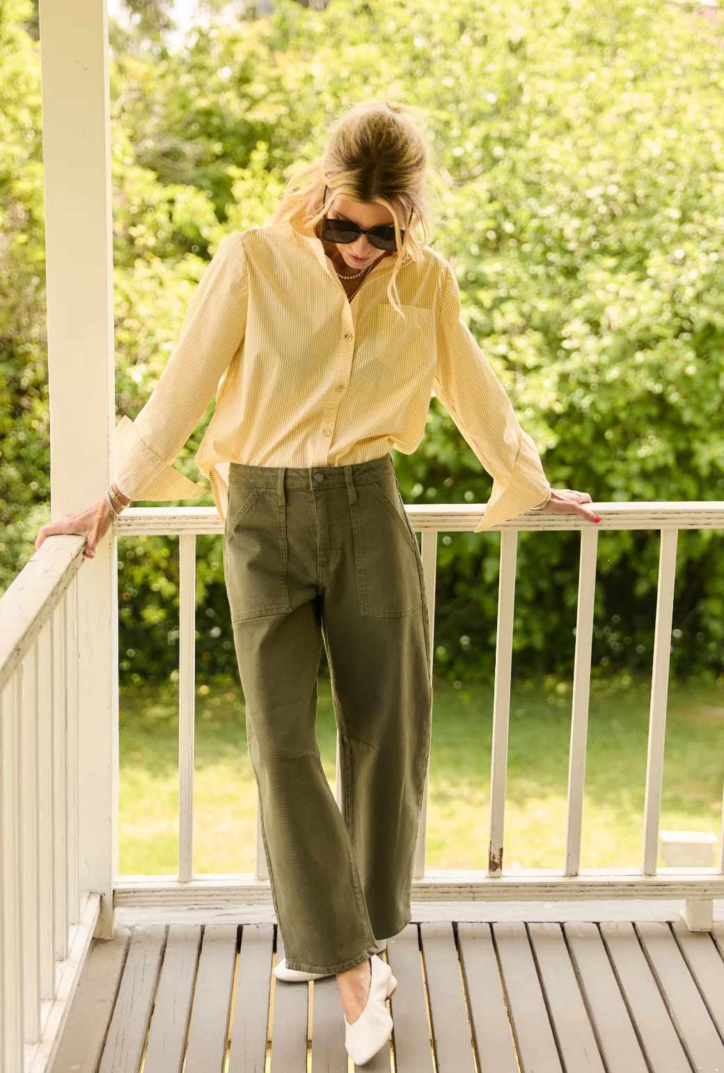 Horseshoe Jeans with Pockets - Olive - Image 4