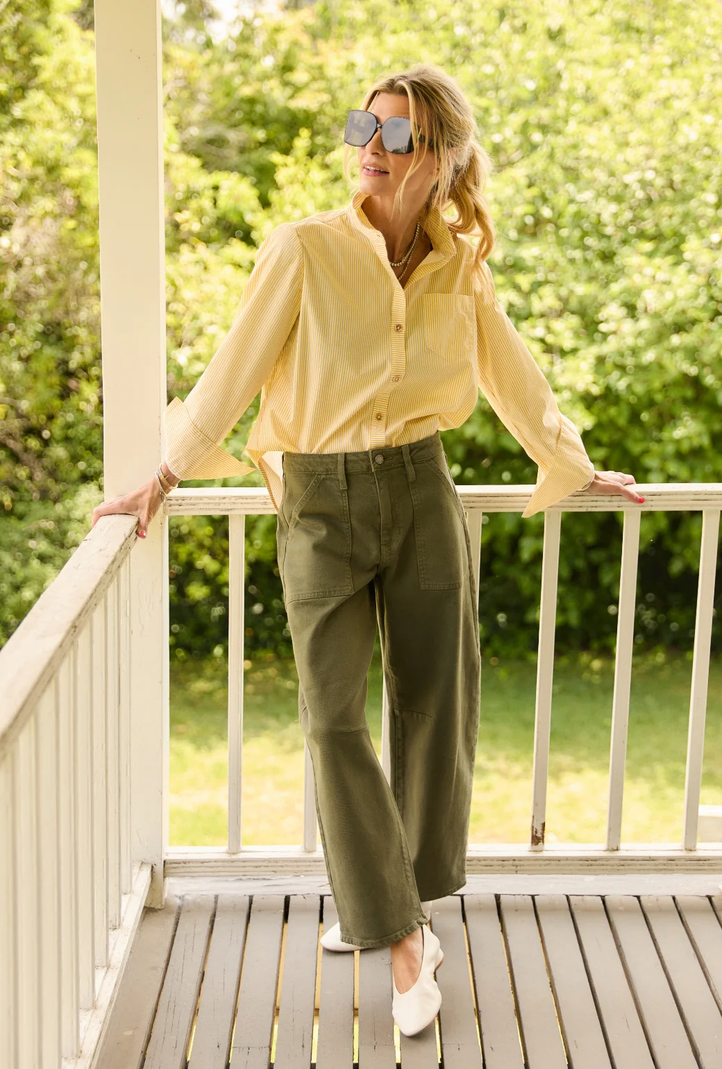 Horseshoe Jeans with Pockets - Olive - Image 5