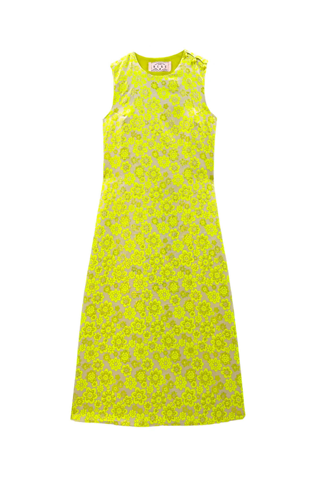 Jackie Dress Tea Length - Lemon Brightline - Image 3