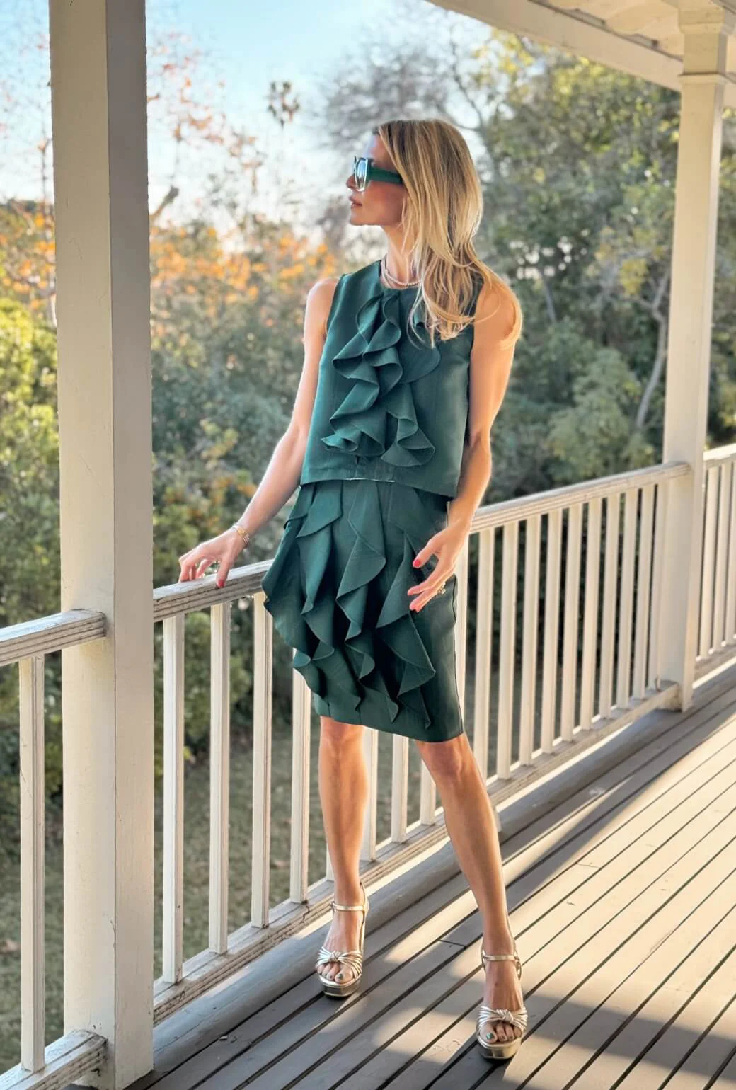 Le Ruffle Top - Jade Moiré - Image 5