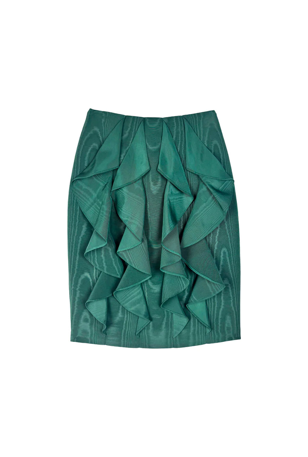 Le Ruffled Pencil Skirt - Jade Moiré - Image 3