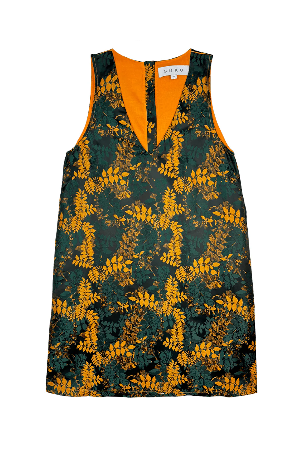 Le V Mod Dress - Emerald & Gold - Image 3