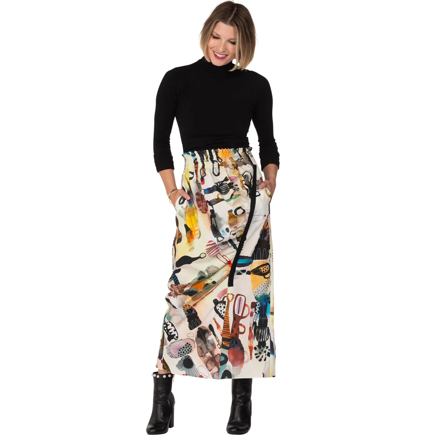 Long Sleeve Mock Turtleneck - Black - Image 4