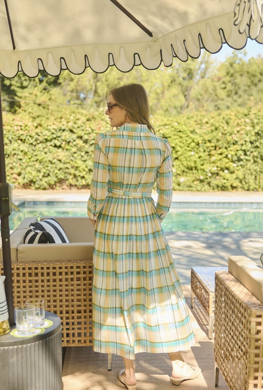 Long Sleeve Shirtdress - Silk Plaid - Image 11