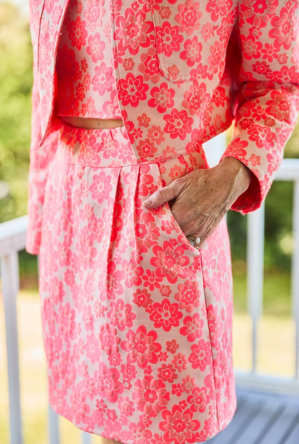 Maggie Mini Skirt - Coral Brightline - Image 2