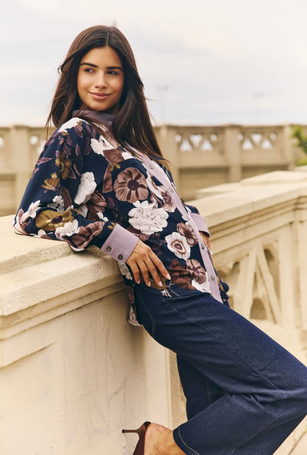 Mandarin Shirt - Fall Floral - Image 3