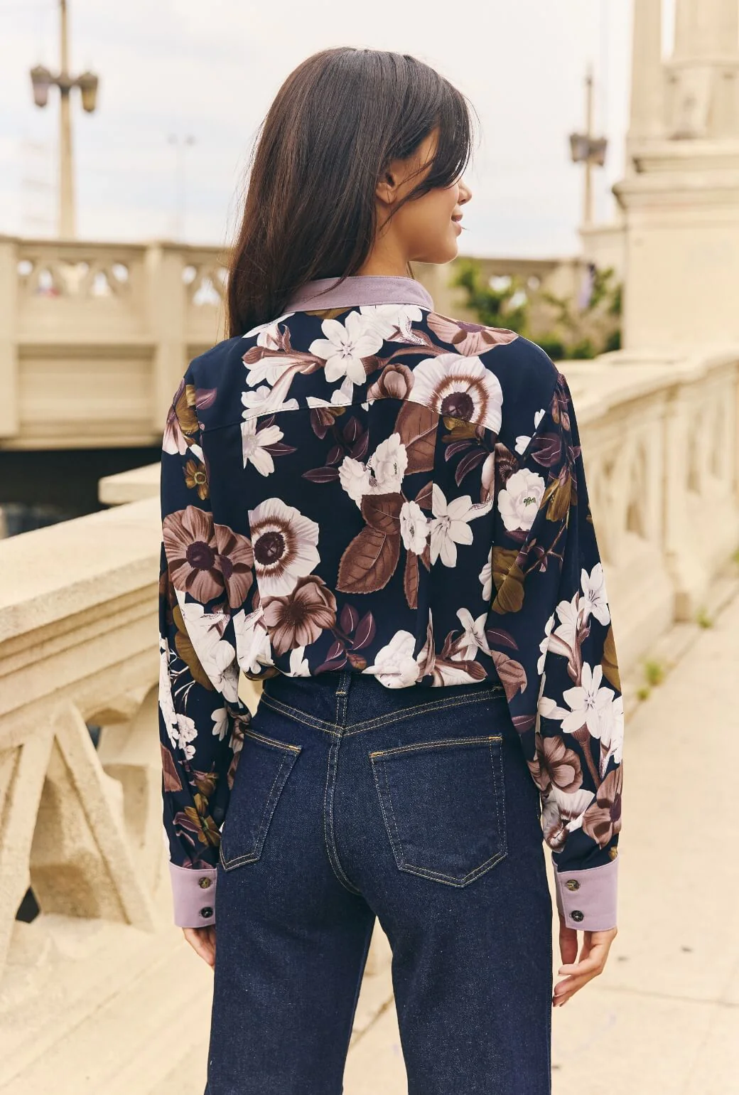 Mandarin Shirt - Fall Floral - Image 6