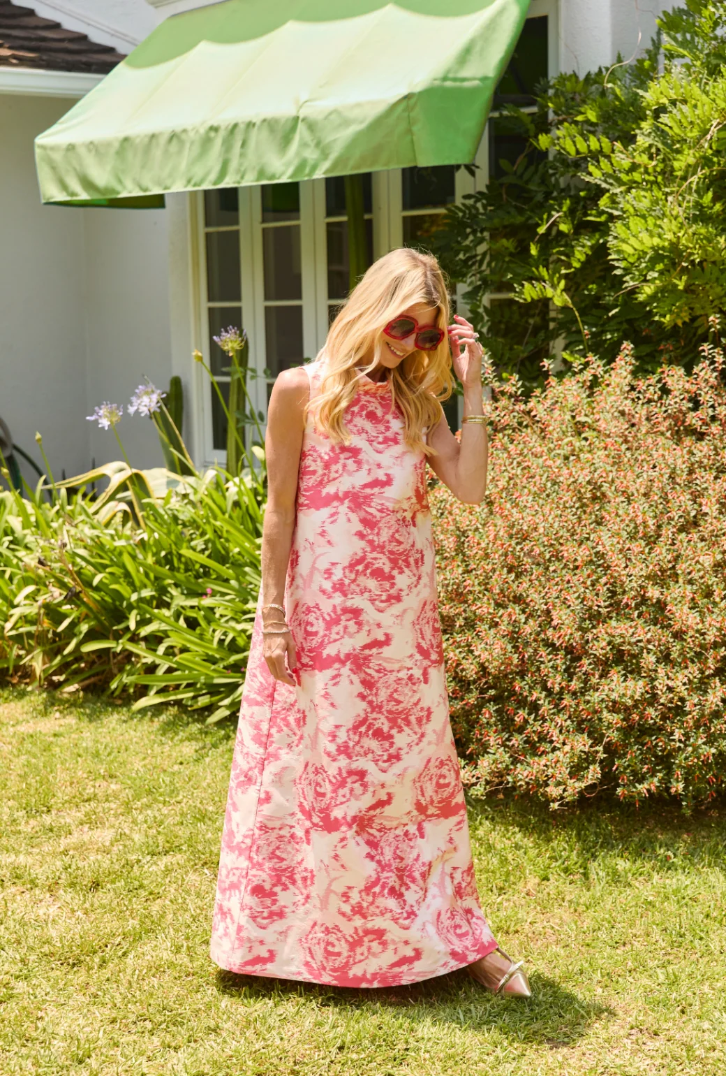 Maxi Mod Dress - Coral Flamestitch - Image 3