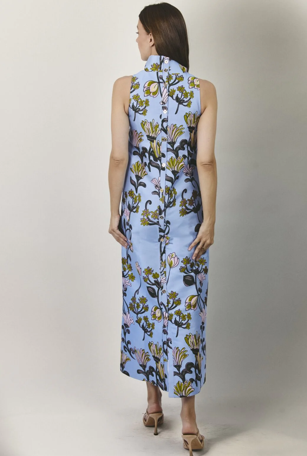 Maxi Mod Dress - Powder Blue Vines - Image 6