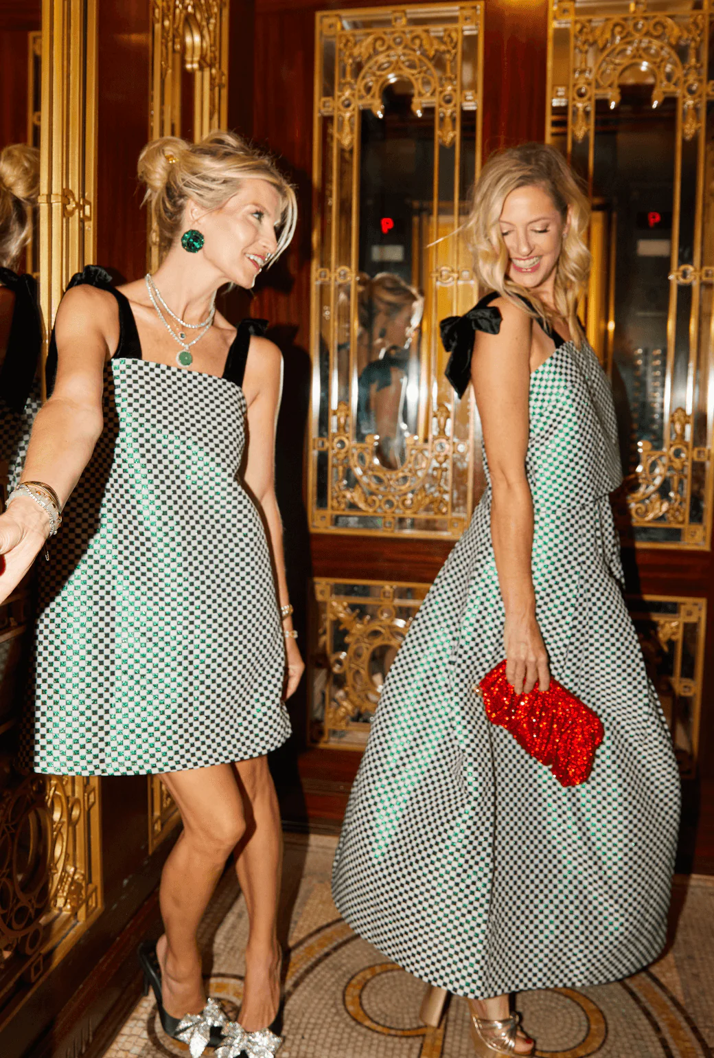 Maxi Party Skirt - Emerald Checkerboard Shimmer - Image 7