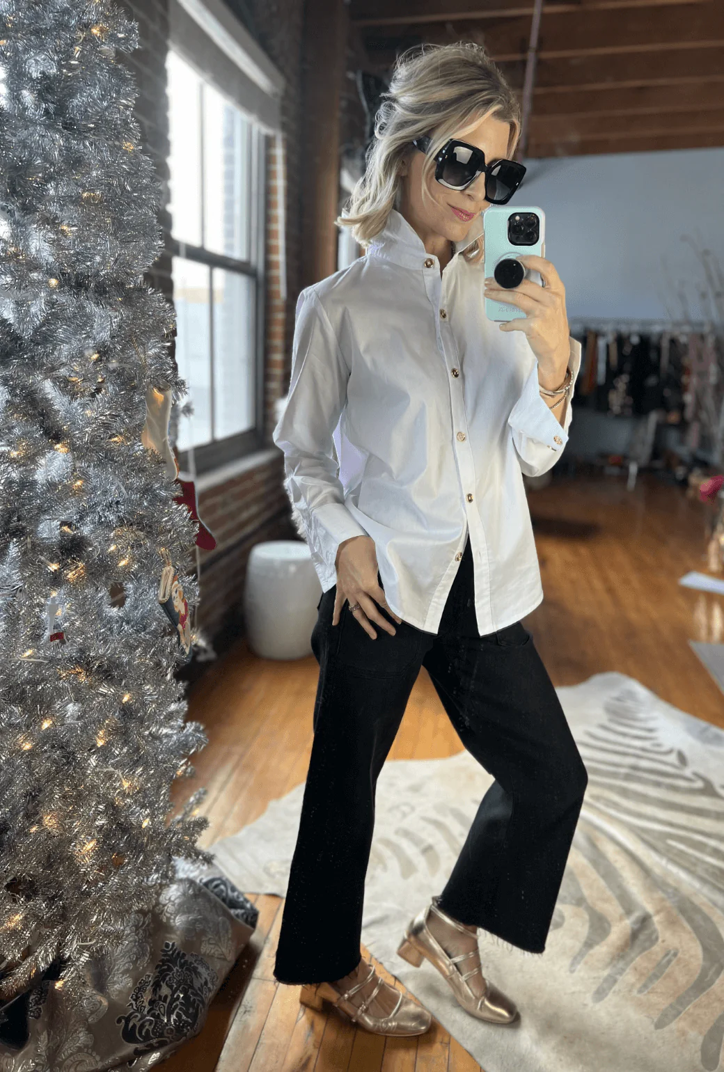 Mel Button Down Shirt - White - Image 3