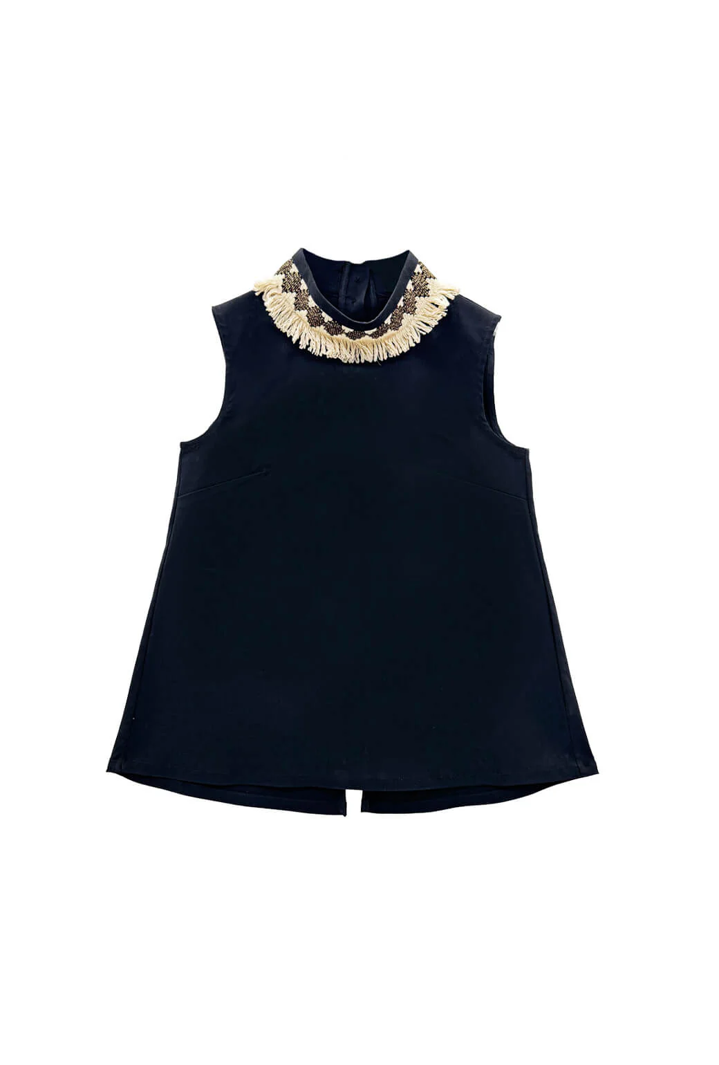 Mod Top - Black with Ivory Fringe - Image 3