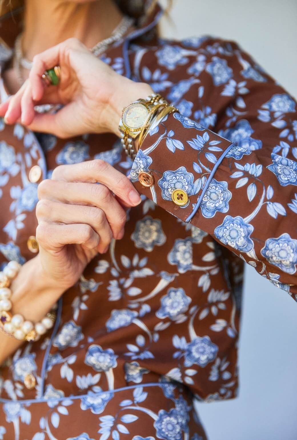 Perry Button Down - Chocolate Floral - Image 3