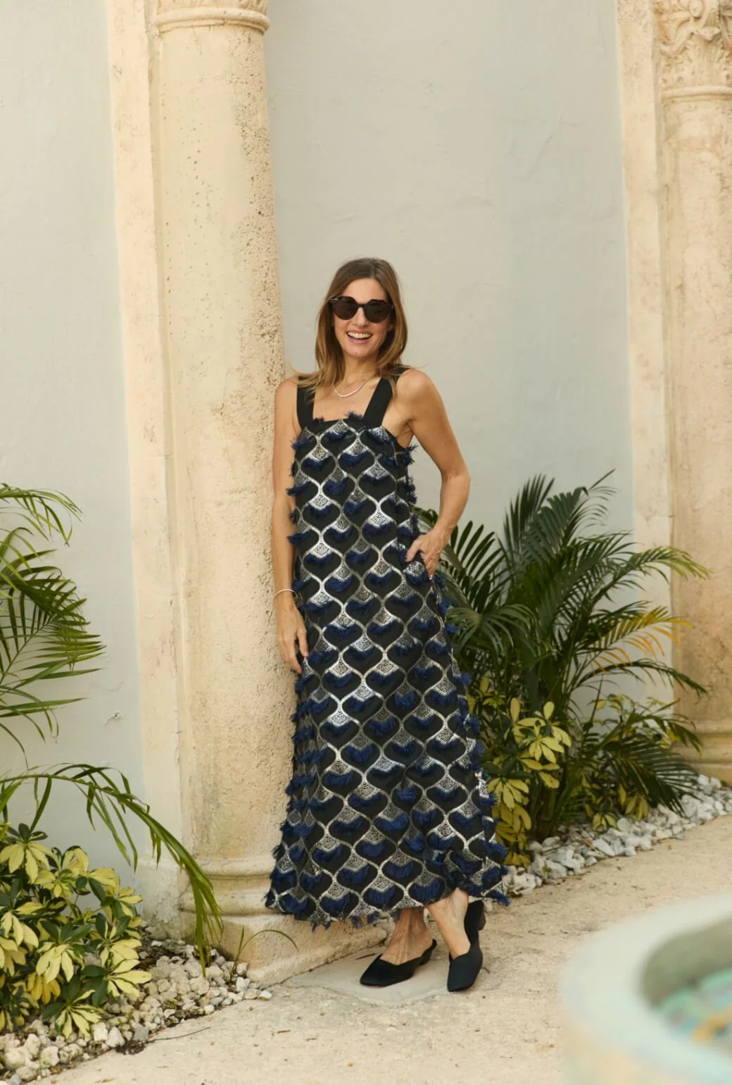 Pillar Gown - Navy Feathered - Image 5