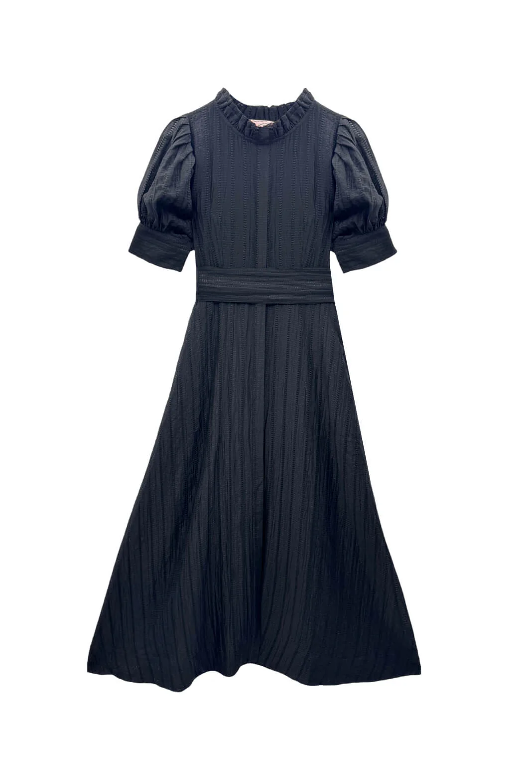 Puff Sleeve Day Gown - MAXI - Sheer Black