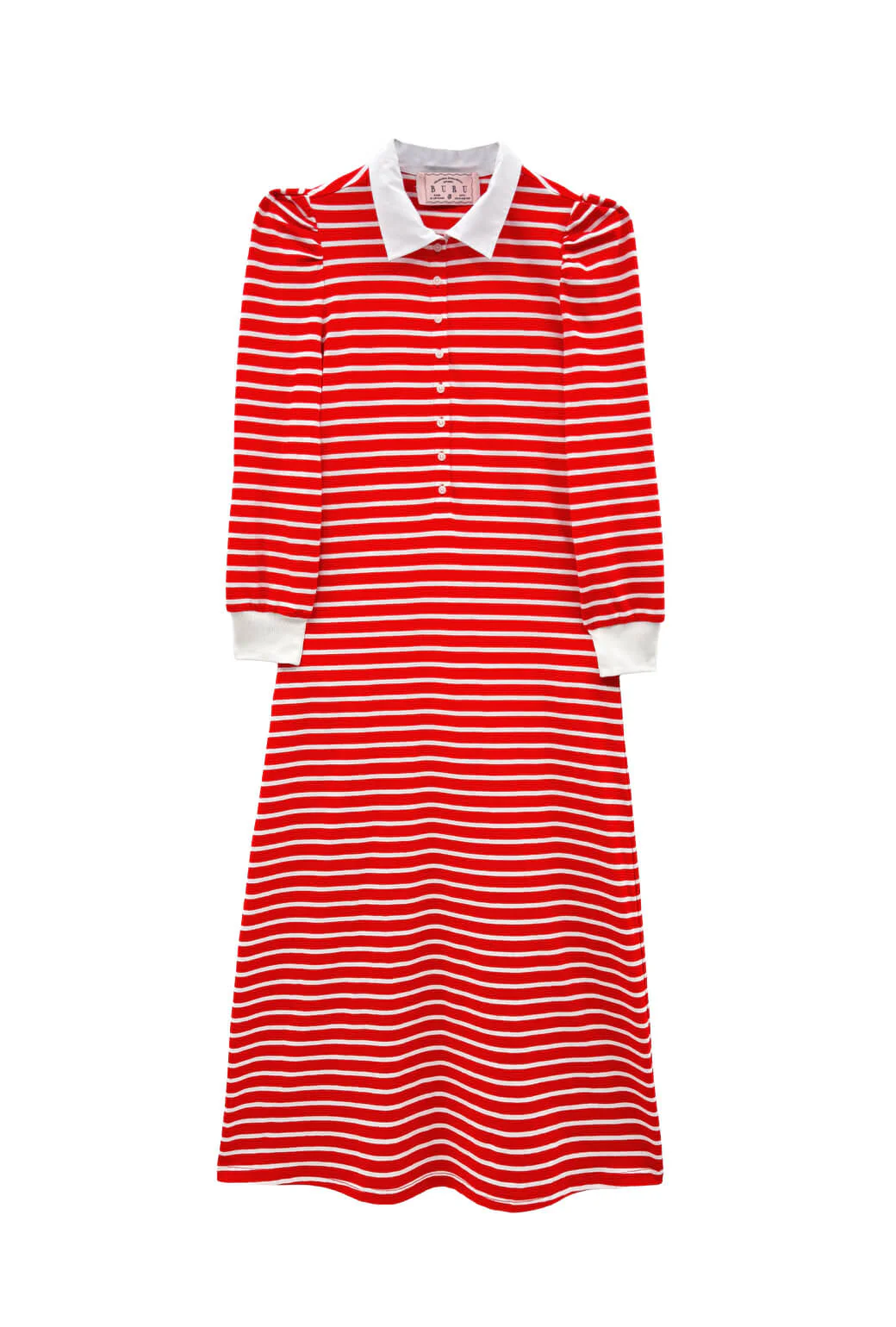 Rugby Dress Midi - Coral Stripe - Image 4