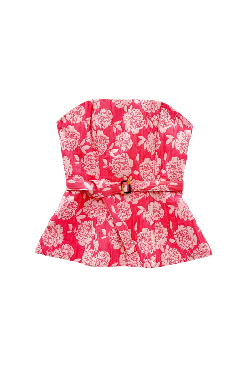 Run for the Roses Belted Bustier - Coral - Image 6