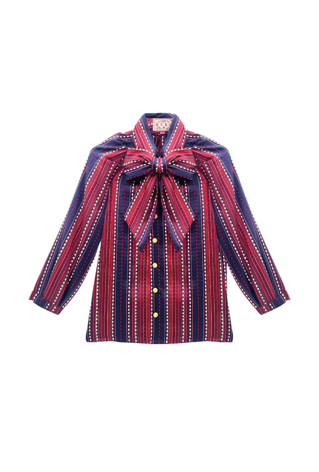 Big Bow Blouse - Navy Embroidery - Image 3