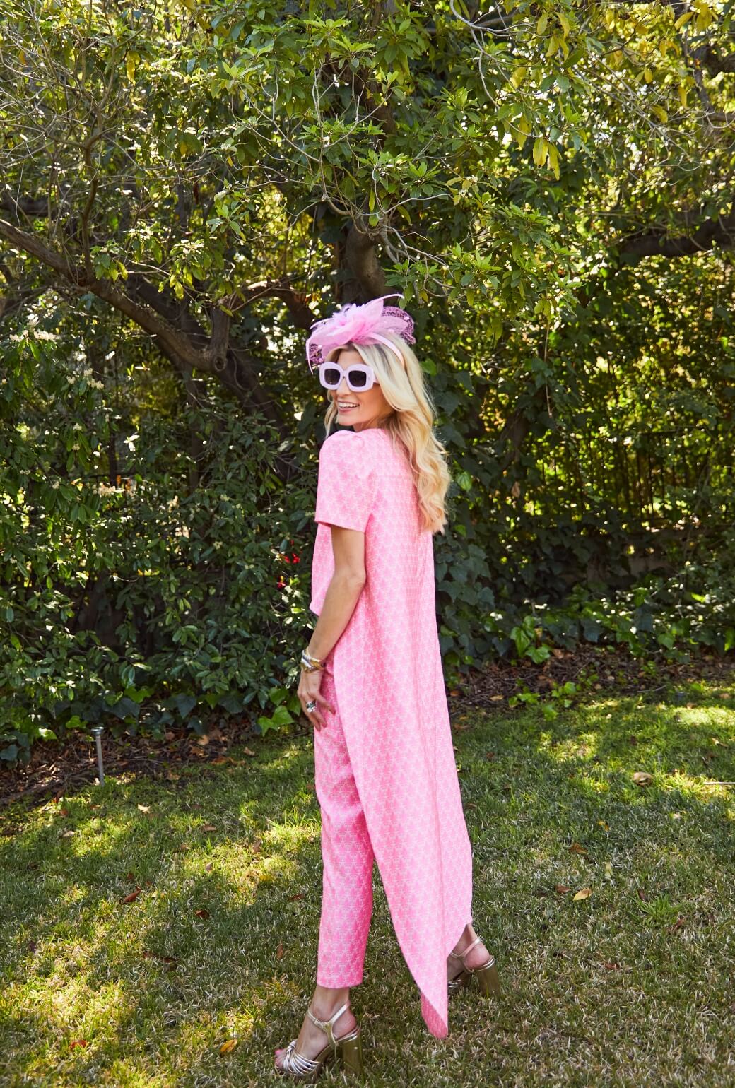 Run for the Roses Cropped Cigar Pant - Pink Damask - Image 8