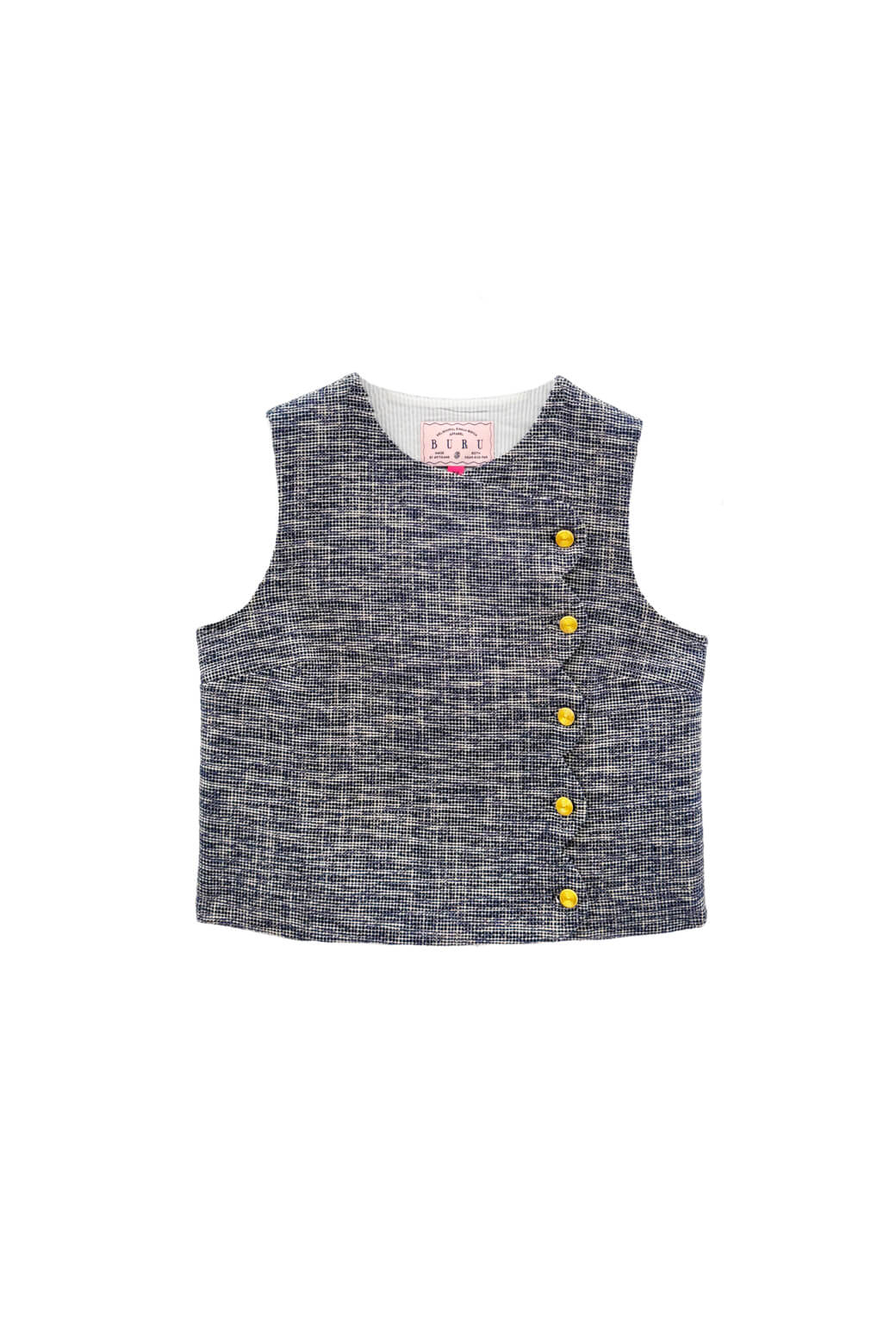 Scallop Top - Navy Tweed - Image 3