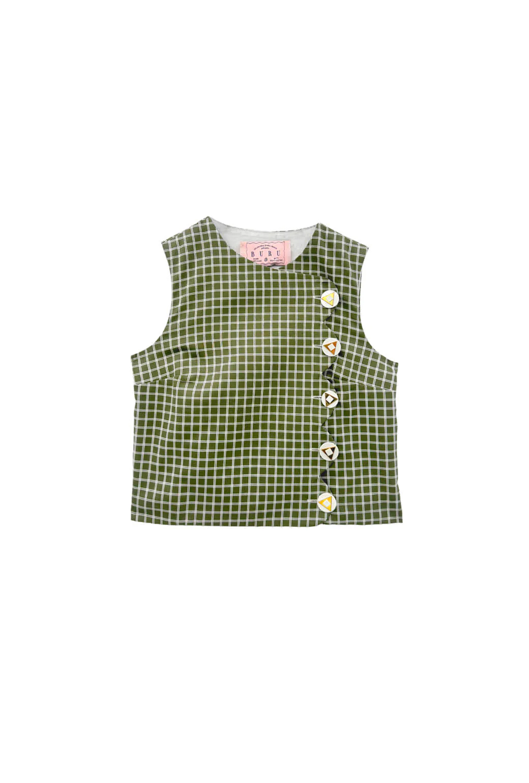 Scallop Top - Olive Windowpane - Image 3