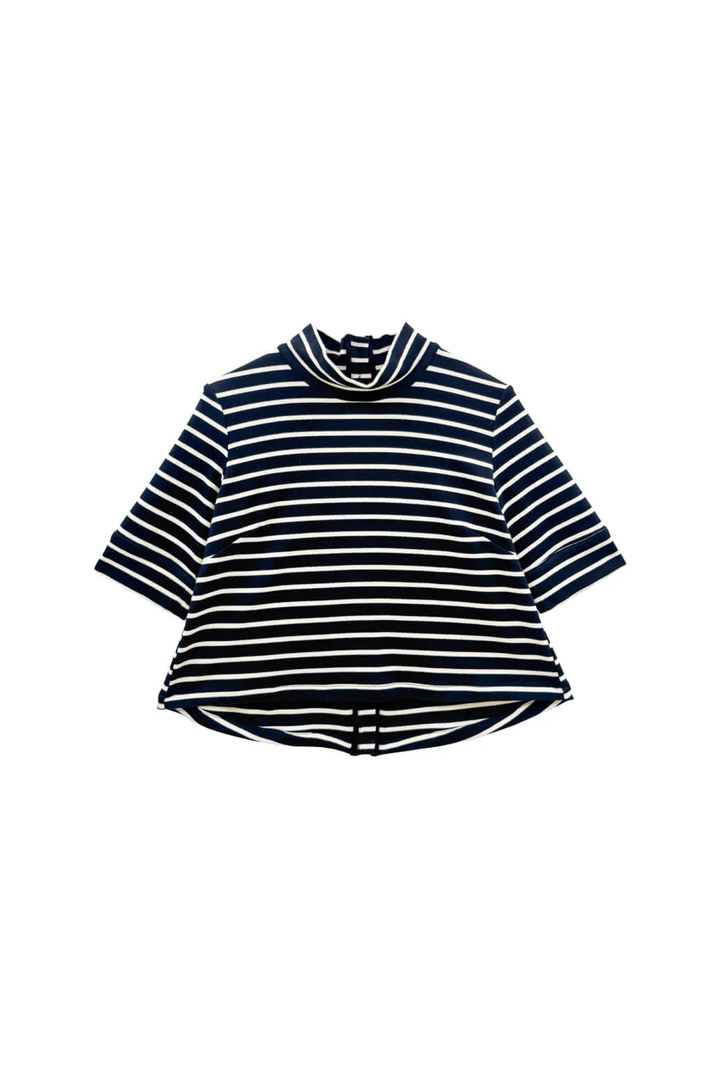 Short Sleeve Mod Top - Black & White Stripe Knit - Image 5