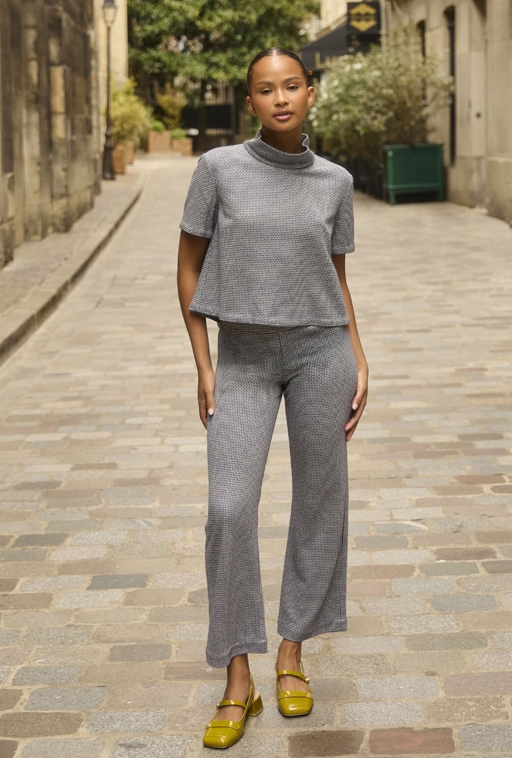 Short Sleeve Mod Top - Navy Knit - Image 5
