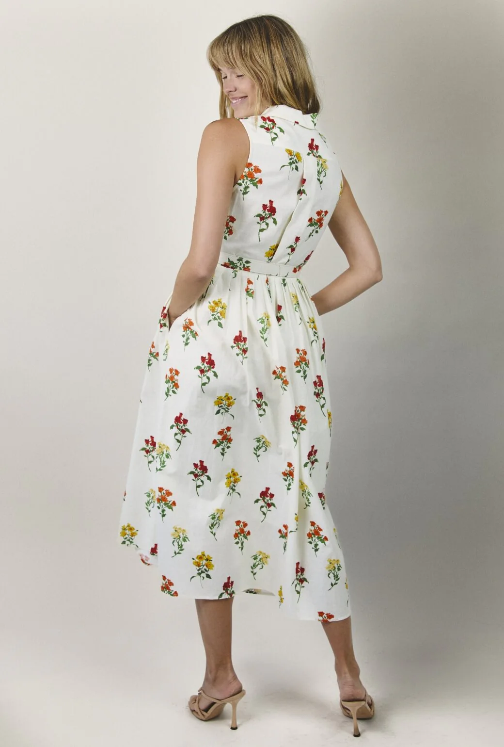 Sleeveless Shirtdress MIDI - Knockout Rose - Image 6