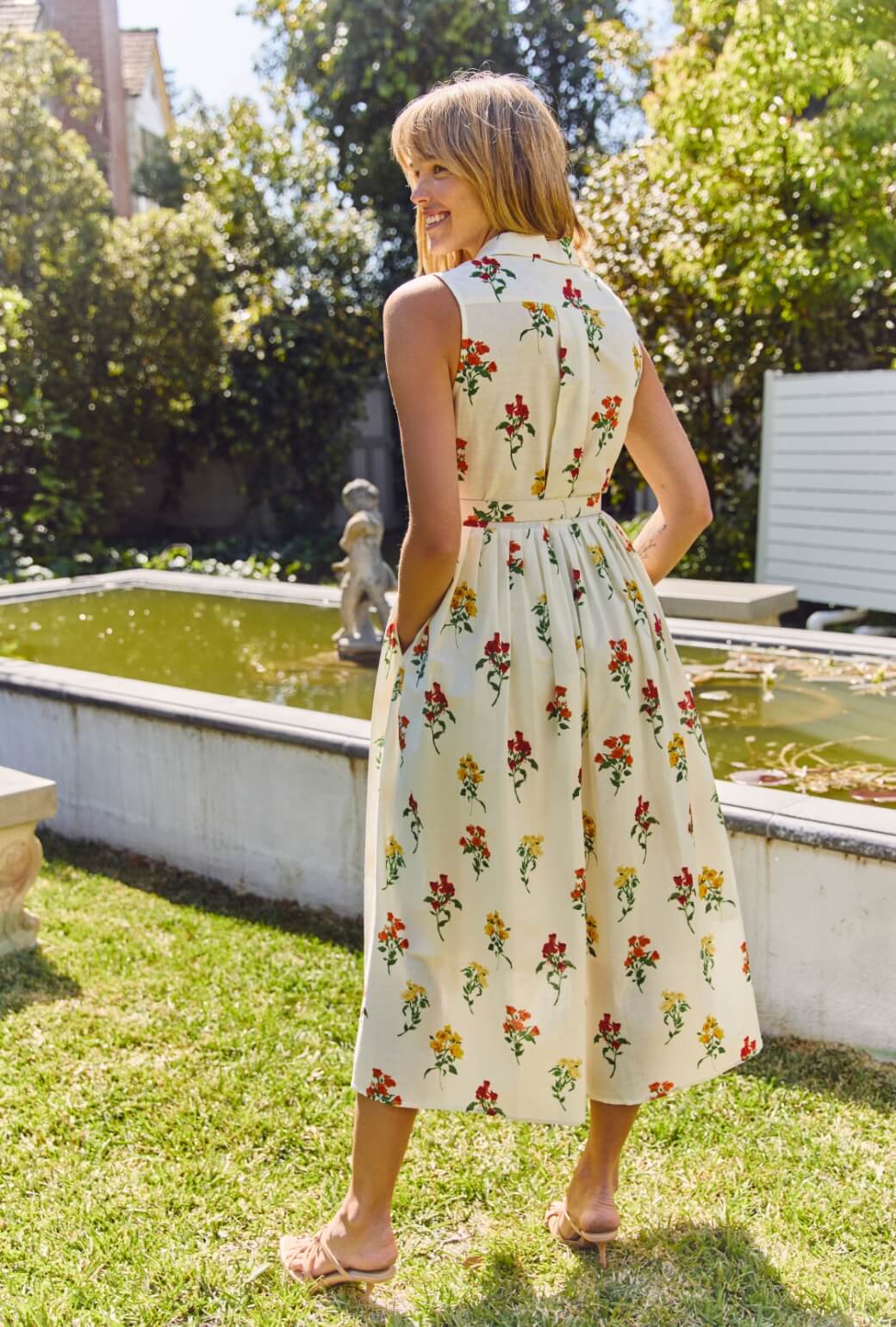 Sleeveless Shirtdress MIDI - Knockout Rose - Image 8