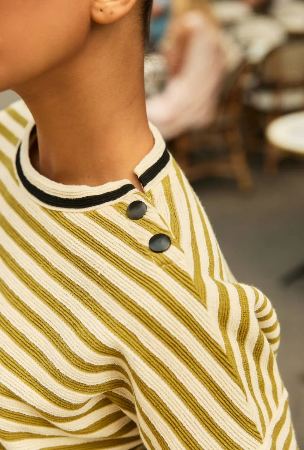Snappy Pullover - Moss Striped Terry - Image 3