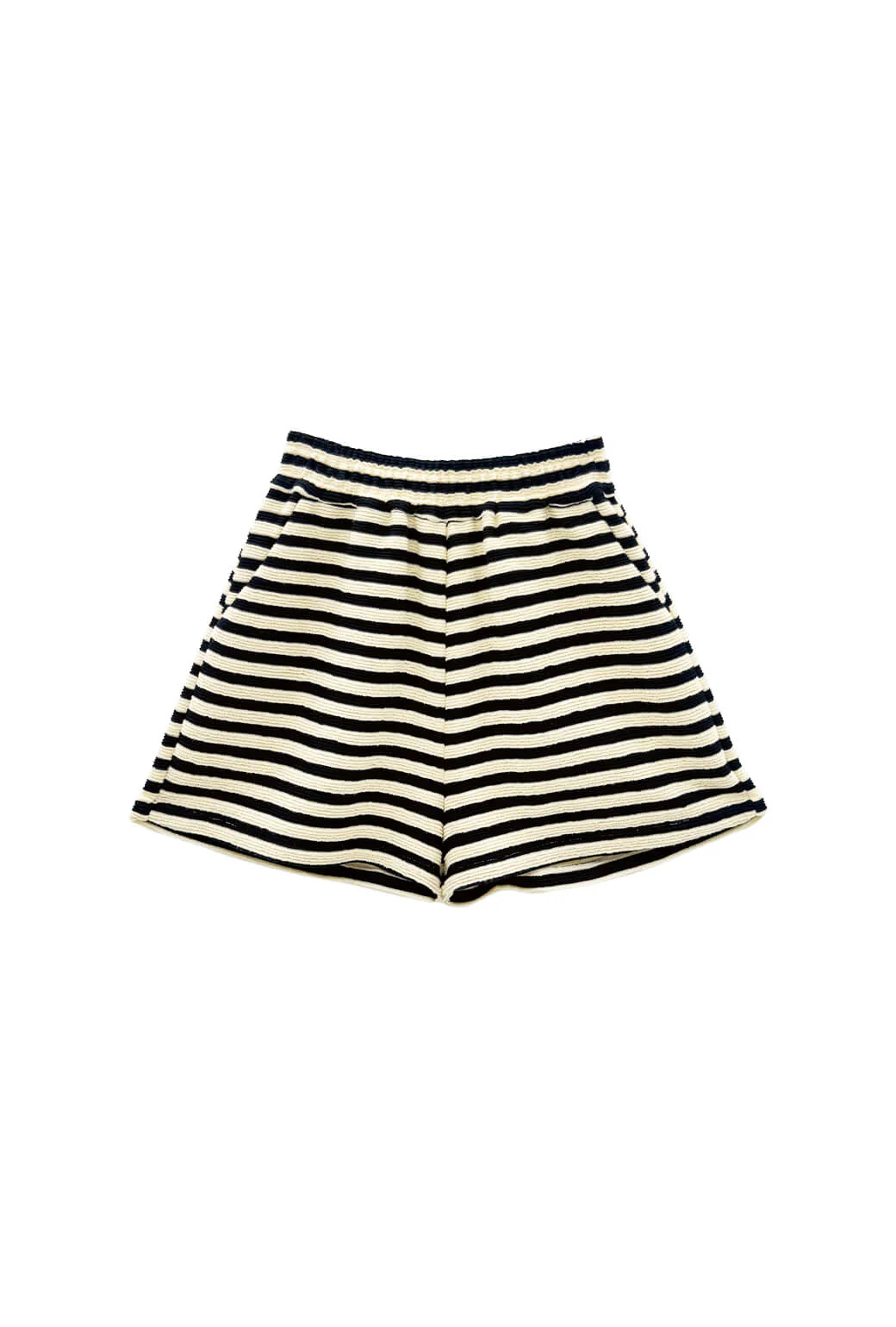 Tailored Everyday Shorts - Black Striped Terry - Image 3