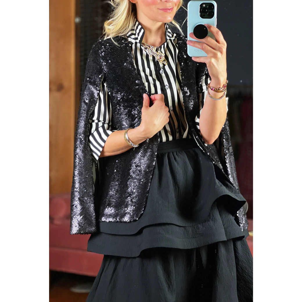 Teagan Tiered Skirt - Black - Image 16